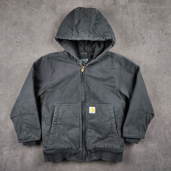 Carhartt Other - Carhartt Flannel Quilt Lined Active Jacket‎ Youth Medium 10 12 Black OJ8545-B